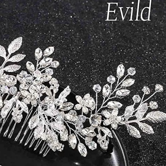 Rhinestone Wedding Hair Comb Leaf Bead Bride Headpieces Hair Clip Crystal Bridal main image 6